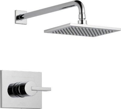 Delta T14253 Faucet Vero 14 Series Single-Function Shower Trim Kit with Single-Spray Touch-Clean Rain Shower Head, Chrome (Valve Not Included)