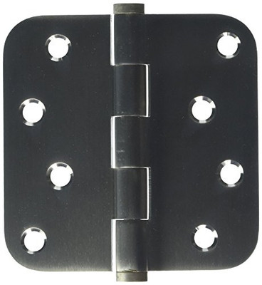 Deltana DSB4R515-RZ  4 x 4 x 0.62 in. Radius Hinge - Zig-Zag, Satin Nickel - Solid Brass - Pack of 2