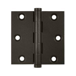 Deltana DSB310B DSB10B Plain Bearing 3" x 3" Solid Brass Square Corner Plain Bearing Mortise Hinge