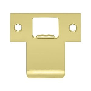 Deltana TSPE250U3 TSPE250 2-3/4" x 2-5/8" Extended Lip T-Strike Plate, Polished Brass.