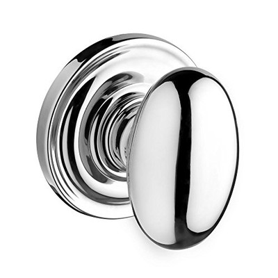 Baldwin HDELLTRR260  Reserve Half Dummy Ellipse with Traditional Round Rose in Bright Chrome Finish