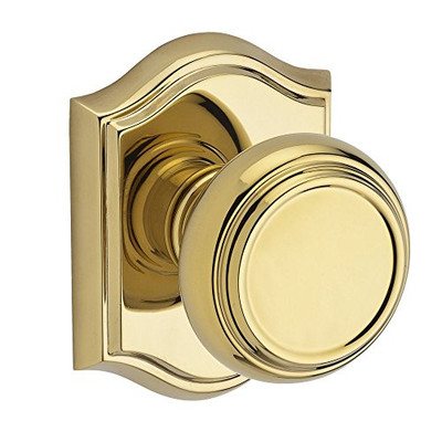 Baldwin FDTRATAR003  Reserve Full Dummy Lockset x Traditional with Traditional Arch Rose in Lifetime Brass Finish