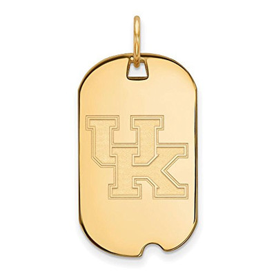 LogoArt GP027UK NCAA Kentucky Wildcats 1/2 Small Gold Plated Sterling Silver Dog Tag, One Size