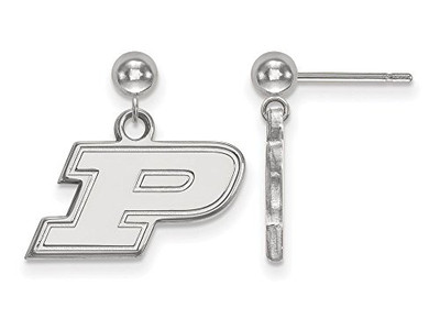 LogoArt SS010PU Purdue Earrings Dangle Ball (Sterling Silver).