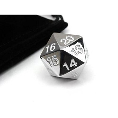 d20 22mm Countdown, Silver w/White