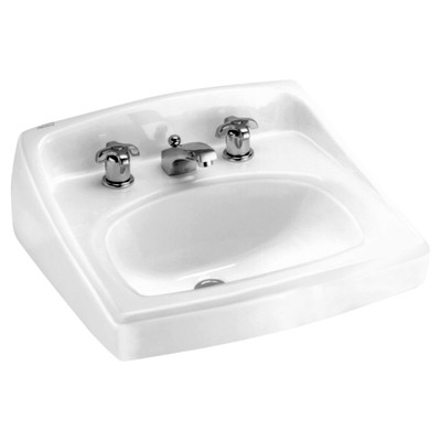 American Standard 355.012.020 0 Lucerne Wall-Mount Lavatory Sink with 4-Inch Faucet Holes, White