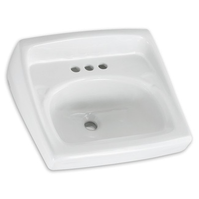 American Standard 356.015.020 0 Lucerne Wall-Mount Lavatory Sink with 8-Inch Faucet Spacing, White