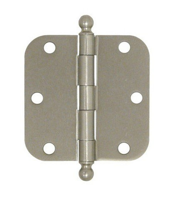Deltana S35R515-BT  Plain Bearing 3.5" x 3.5" Plain Bearing 5/8" Radius Corners Mortise Hinge w/ Ball Tips - Pair