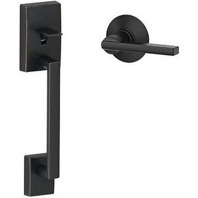 SCHLAGE FE285CEN622LAT Century Front Entry Handle and Latitude Interior Lever with Century trim (Matte Black) FE285 CEN 622 LAT CEN
