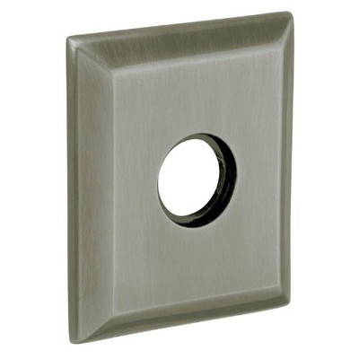Baldwin R033056PV R033.PV Pair of 3.225" Height Square Privacy Rosettes, Lifetime Satin Nickel