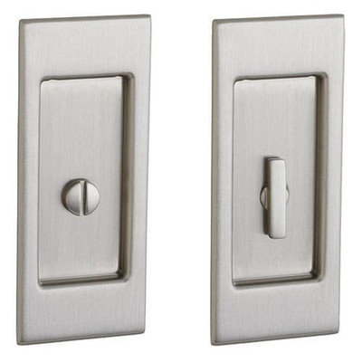 Baldwin PD006056PRIV PD006.PRIV Santa Monica Privacy Pocket Door Set with Door Pull from the, Lifetime Satin Nickel