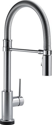 Delta 9659T-AR-DST Faucet Trinsic Pro Single Handle Pull-Down Spring Spout Kitchen Faucet with Touch2O Technology, Arctic Stainless