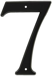 Baldwin 90677190  # 7 House Number Flat, Black