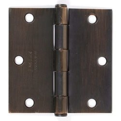 Emtek 91013US10B 91013 3.5" x 3.5" Square Corner Plain Bearing Mortise Hinge - Pair, Oil Rubbed Bronze
