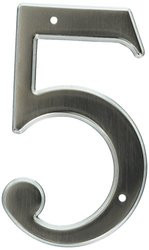 Baldwin 90675056  # 5 House Number, Lifetime Satin Nickel