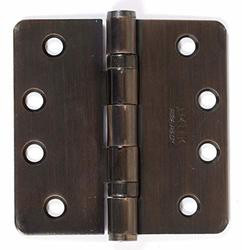 Emtek 94024US10B 94024 4" x 4" Ball Bearing 1/4" Radius Corners Mortise Hinge - Pair, Oil Rubbed Bronze