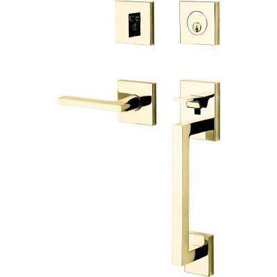 Baldwin 85390003RENT 85390.RENT Minneapolis Right Handed Single Cylinder Keyed Entry Sectiona, Lifetime Polished Brass