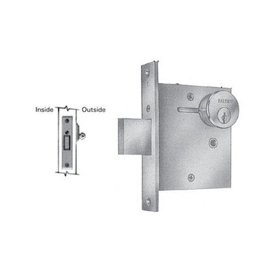 Baldwin 8550003 8550 Single Cylinder Mortise Deadlock with 2-1/2" Backset, Lifetime Polished Brass