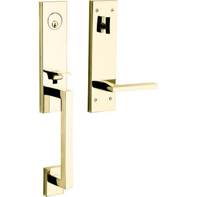 Baldwin 85391056LFD 85391.LFD Minneapolis Left Handed Dummy One Piece Handleset with 5162 In, Lifetime Satin Nickel