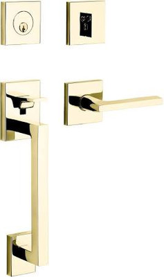 Baldwin 85390060LENT 85390.LENT Minneapolis Left Handed Single Cylinder Keyed Entry Sectional, Satin Brass and Brown