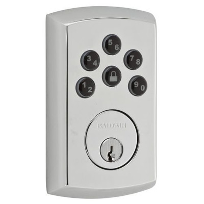 Baldwin 8285260AC1 8285.AC1 Soho Keyless Entry Single Cylinder Electronic Deadbolt, Polished Chrome
