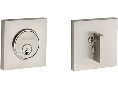 Baldwin 8220112 8220 Santa Monica Contemporary Square Single Cylinder Deadbolt, Venetian Bronze