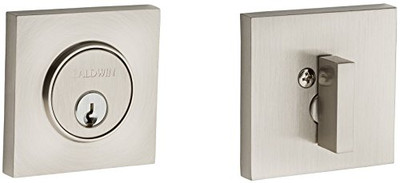 Baldwin 8220003  Lifetime Polished Brass Santa Monica Contemporary Square Single Cylinder Deadbolt