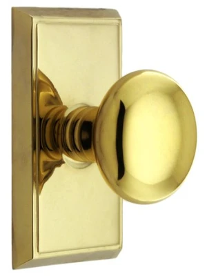 Emtek 8121PUS3 Providence Door Set With Round Brass Knobs Passage In Polished Brass. Doorsets.