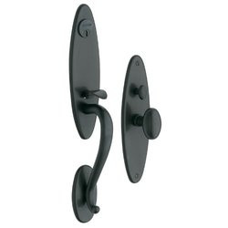Baldwin 6573102ENTR 6573.102.ENTR Springfield Handleset Lockset Trim for Reverse Left-Hand Door, Oil Rubbed Bronze