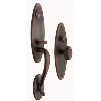 Baldwin 6573112ENTR 6573.ENTR Springfield Single Cylinder Mortise Handleset Trim Set, Venetian Bronze