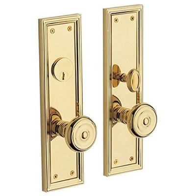 Baldwin 6547031ENTR 6547.ENTR Nashville Single Cylinder Mortise Handleset Trim Set, Non-Lacquered Brass