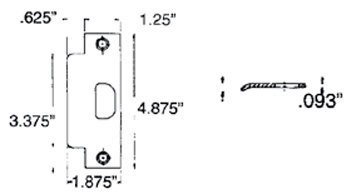 Baldwin 5510260ASTR 5510.ASTR ASA Strike 1-1/4", Polished Chrome