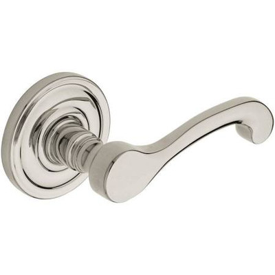 Baldwin 5445V055RDM 5445V.RDM Single Right Dummy Lever with 5048 Rose and Concealed Screws, Lifetime Polished Nickel