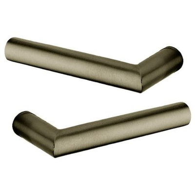 Baldwin 5173050MR  Satin Brass and Black Pair of Estate Levers Minus Rosettes