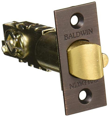 Baldwin 5210112 5210 Universal Backset Deadlocking Latchbolt for Keyed Entry Loc, Venetian Bronze