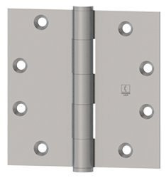 HAGER 127943   4" x 4" Square Corner Plain Bearing Mortise Hinge, Polished Brass