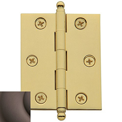 Baldwin 1080112I  Ball Tip Radius Corner Hinge44; Venetian Bronze - Set of 2