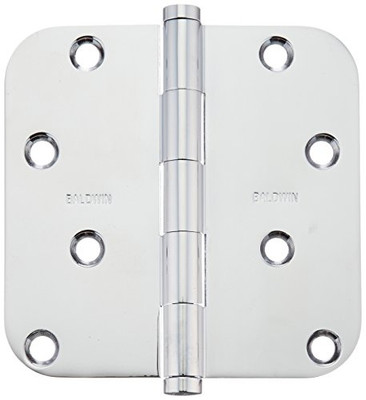 Baldwin 1140260I  Polished Chrome General Hardware 4" x 4" with 5/8" Brass Full Mortise Hinge with Radius Corners 1140.I