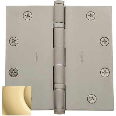 Baldwin 1051031I  Square Ball Bearing Mortise Hinge, Unlacquered Bright Brass
