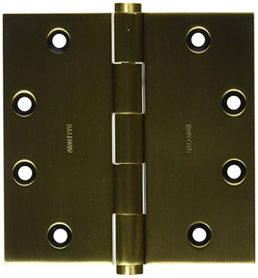 Baldwin 1045060I  Square Mortise Hinge, Antique Brass with Brown