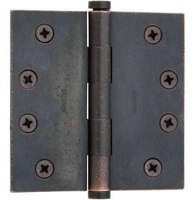 Baldwin 1040402I  Square Mortise Hinge, Distressed Oil Rubbed Bronze