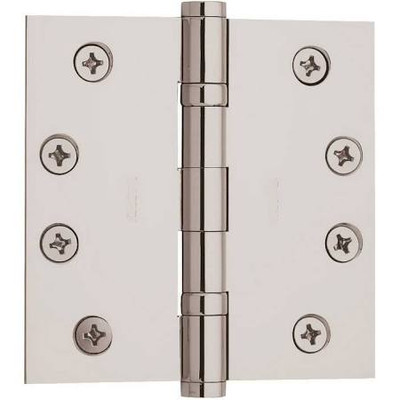 Baldwin 1041055INRP  Square Ball Bearing Mortise Hinge with Non Removable Pin, Lifetime Bright Nickel