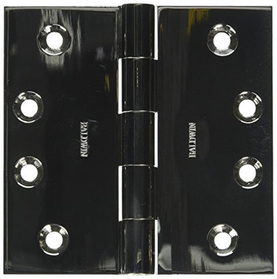 Baldwin 1040055I  Square Mortise Hinge, Lifetime Bright Nickel