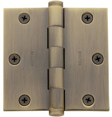 Baldwin 1035050I  Square Mortise Hinge, Antique Brass