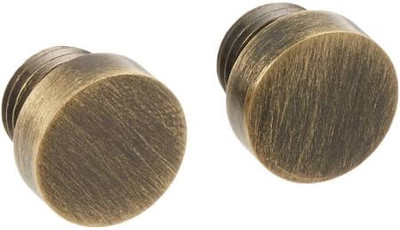 Baldwin 1035050ITIP  Button Tip44; Satin Brass & Black - Set of 2