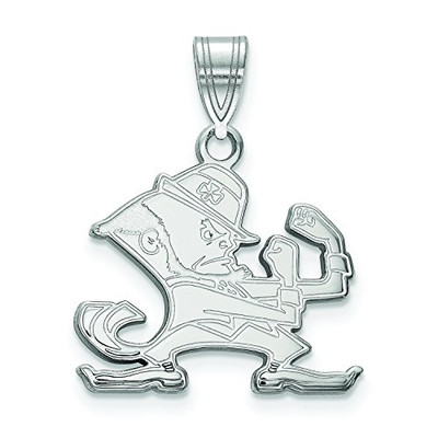 LogoArt SS059UND Sterling Silver University Of Notre Dame Medium Enamel Pendant.