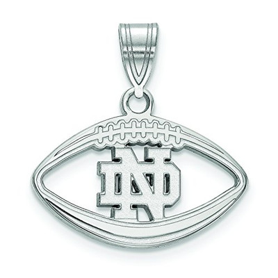 LogoArt SS019UND Sterling Silver University Of Notre Dame Inside Football Pendant.