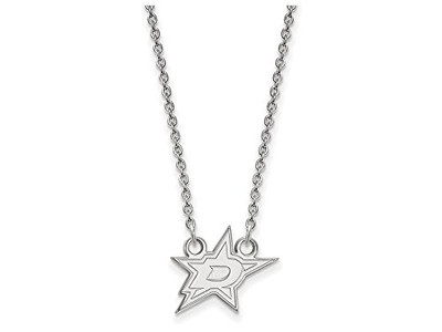LogoArt SS007STA-18 Dallas Stars Small (1/2 Inch) Pendant w/ Necklace (Sterling Silver)