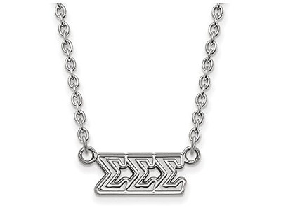 LogoArt SS007SSS-18 Sigma Sigma Sigma Medium Pendant w/Chain 18 Inch Chain