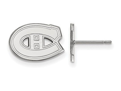 LogoArt SS007CAN Montreal Canadiens Extra Small (3/8 Inch) Post Earrings (Sterling Silver)